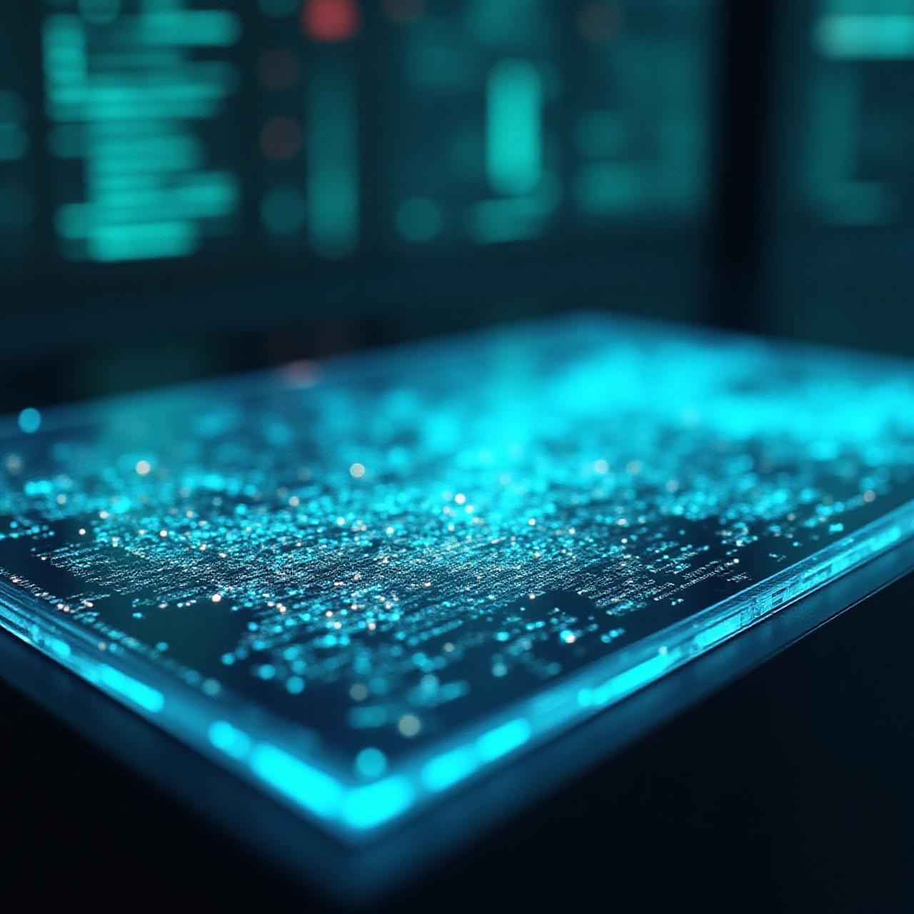 Futuristic digital landscape visualizing data growth